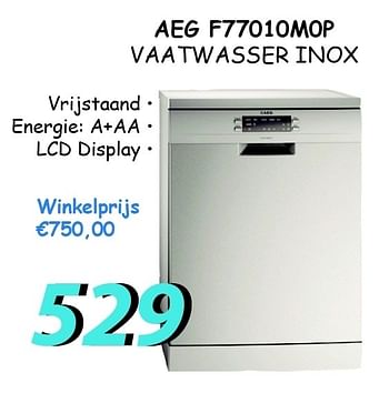 Promotions Aeg f77010m0p vaatwasser inox - AEG - Valide de 21/05/2012 à 22/06/2012 chez Elektro Koning