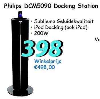 Promoties Philips dcm5090 docking station - Philips - Geldig van 21/05/2012 tot 22/06/2012 bij Elektro Koning
