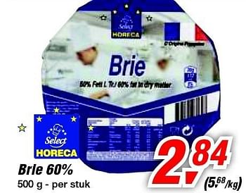 Promoties Brie 60% - Huismerk - Makro - Geldig van 23/05/2012 tot 05/06/2012 bij Makro