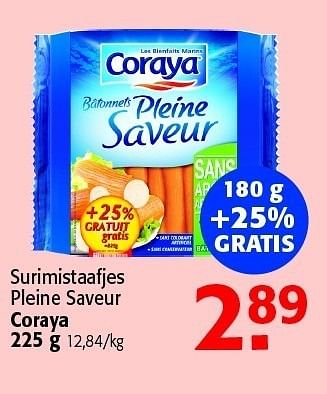 Promoties Surimistaafjes pleine saveur coraya - Coraya - Geldig van 23/05/2012 tot 05/06/2012 bij Alvo