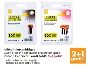 Promoties Alle printercartridges - Huismerk - Hema - Geldig van 23/05/2012 tot 05/06/2012 bij Hema