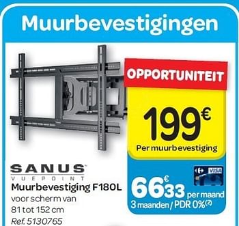 Promotions Muurbevestiging f180l - Sanus - Valide de 23/05/2012 à 04/06/2012 chez Carrefour