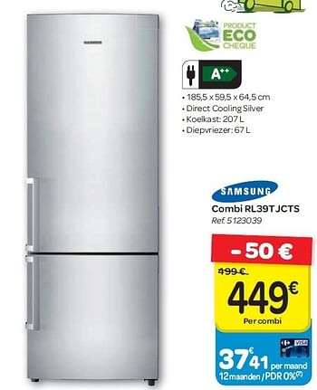Promoties Combi rl39tjcts - Samsung - Geldig van 23/05/2012 tot 04/06/2012 bij Carrefour