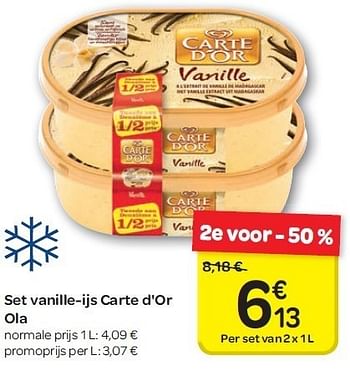 Promoties Set vanille-ijs carte d`or ola - Ola - Geldig van 23/05/2012 tot 04/06/2012 bij Carrefour