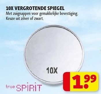 Kruiden Bemiddelen sensor True Spirit 10x vergrotende spiegel - Promotie bij Kruidvat