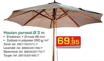 Promoties Houten parasol - Huismerk - Group Meno  - Geldig van 29/05/2012 tot 23/06/2012 bij Group Meno