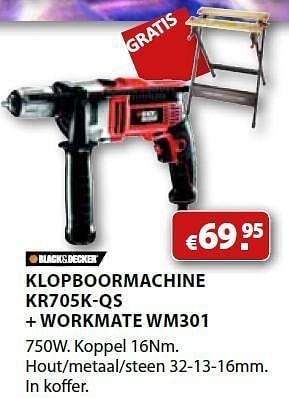 Promoties Klopboormachine kr705k-qs - Black & Decker - Geldig van 04/06/2012 tot 15/07/2012 bij Group Meno