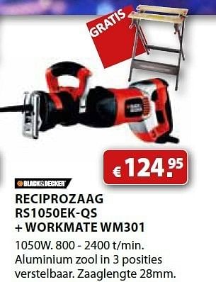 Promoties Reciprozaag rs1050ek-qs - Black & Decker - Geldig van 04/06/2012 tot 15/07/2012 bij Group Meno