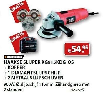 Promoties Haakse slijper kg915kdg-qs - Black & Decker - Geldig van 04/06/2012 tot 15/07/2012 bij Group Meno