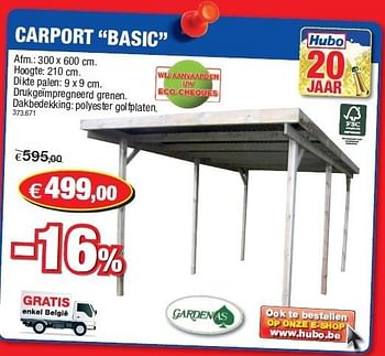 Promoties Carport basic - Gardenas - Geldig van 06/06/2012 tot 17/06/2012 bij Hubo
