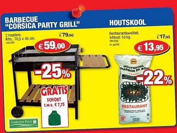 Promoties Barbecue corsica party grill - Garden Plus  - Geldig van 06/06/2012 tot 17/06/2012 bij Hubo