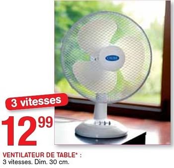 Promotions Ventilateur de table - Produit maison - Trafic  - Valide de 06/06/2012 à 12/06/2012 chez Trafic
