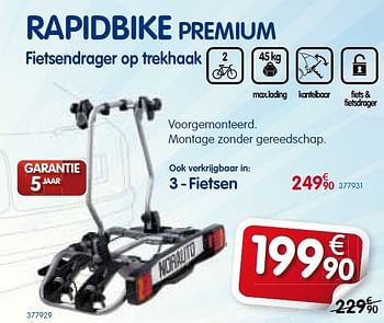 Promoties Rapidbike premium fietsendrager op trekhaak - Rapidbike - Geldig van 07/06/2012 tot 07/07/2012 bij Auto 5