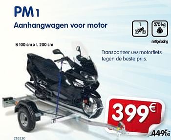 Promoties Pm 1 aanhangwagen voor motor - Huismerk - Auto 5  - Geldig van 07/06/2012 tot 07/07/2012 bij Auto 5