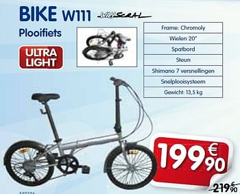 Promoties Bike w111 plooifiets - Wayscrall - Geldig van 07/06/2012 tot 07/07/2012 bij Auto 5