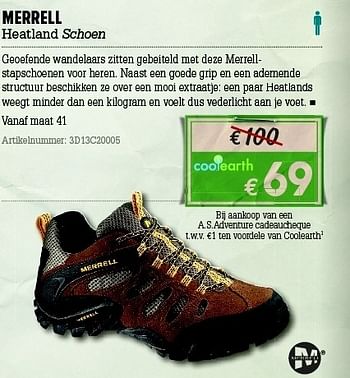 Promoties Heatland schoen - Merrell - Geldig van 07/06/2012 tot 01/07/2012 bij A.S.Adventure