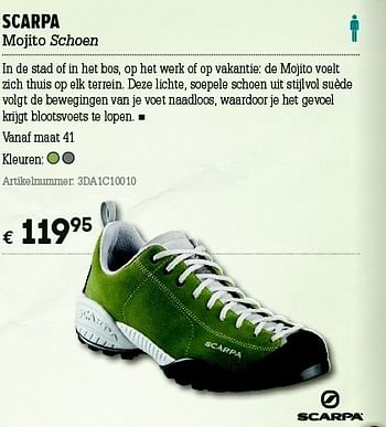 Promoties Scaepa mojito schoen - Scarpa - Geldig van 07/06/2012 tot 01/07/2012 bij A.S.Adventure