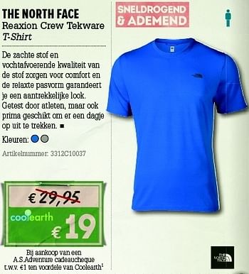 Promoties Reaxion crew tekware t-shirt - The North Face - Geldig van 07/06/2012 tot 01/07/2012 bij A.S.Adventure