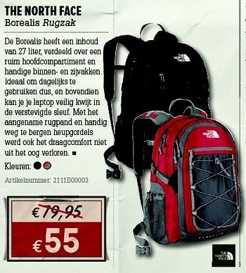 Promoties Borealis rugzak - The North Face - Geldig van 07/06/2012 tot 01/07/2012 bij A.S.Adventure