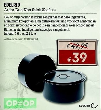 Promoties Edelrid ardor duo non stick kookset - Edelrid - Geldig van 07/06/2012 tot 01/07/2012 bij A.S.Adventure
