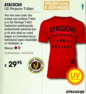 Promoties Ayacucho qd proects t-shirt - AYACUCHO - Geldig van 07/06/2012 tot 01/07/2012 bij A.S.Adventure