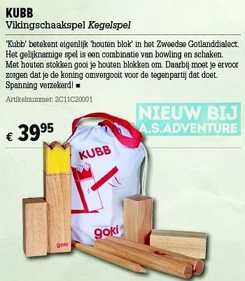 Promoties Kubb vikingschaakspel kegelspel - Kubb - Geldig van 07/06/2012 tot 01/07/2012 bij A.S.Adventure