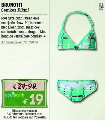 Promoties Brunotti semkes bikini - Brunotti - Geldig van 07/06/2012 tot 01/07/2012 bij A.S.Adventure