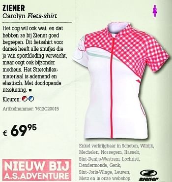 Promoties Ziener carolyn fiets-shirt - Ziener - Geldig van 07/06/2012 tot 01/07/2012 bij A.S.Adventure