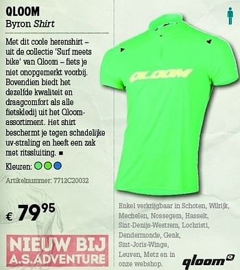 Promoties Qloom byron shirt - Qloom - Geldig van 07/06/2012 tot 01/07/2012 bij A.S.Adventure