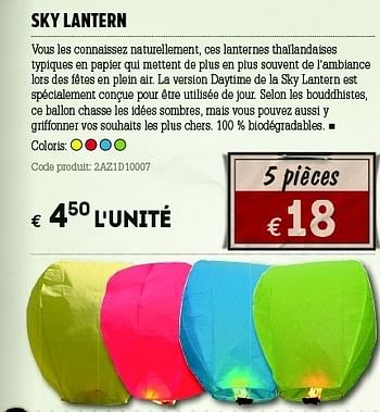 Promotions Sky lantern - Huismerk - A.S.Adventure - Valide de 07/06/2012 à 01/07/2012 chez A.S.Adventure
