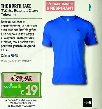 Promoties T-shirt reaxion crew tekware - The North Face - Geldig van 07/06/2012 tot 01/07/2012 bij A.S.Adventure