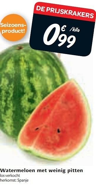Promoties Watermeloen met weinig pitten - Huismerk - Champion - Geldig van 20/06/2012 tot 26/06/2012 bij Champion
