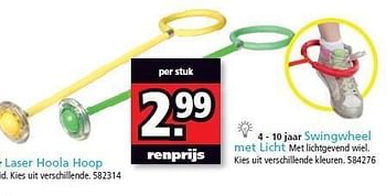 Promoties 4 - 10 jaar swingwheel met licht - Huismerk - Intertoys - Geldig van 25/06/2012 tot 15/07/2012 bij Intertoys