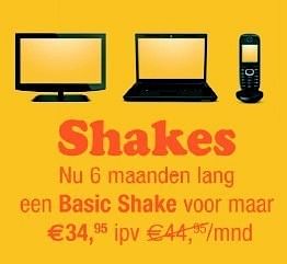Promoties Basic shake - Telenet - Geldig van 27/06/2012 tot 18/07/2012 bij Auva