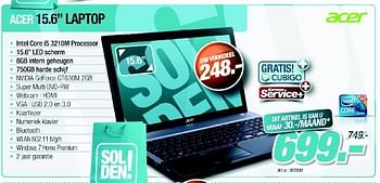 Promotions Acer 15,6 inch laptop - Acer - Valide de 27/06/2012 à 18/07/2012 chez Auva