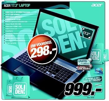Promotions Acer 17,3 inch laptop - Acer - Valide de 27/06/2012 à 18/07/2012 chez Auva