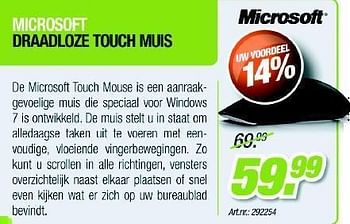 Promoties Microsoft touch muis - Microsoft - Geldig van 27/06/2012 tot 18/07/2012 bij Auva