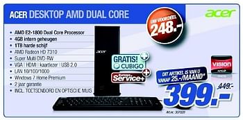 Promotions Acer desktop amd dual core - Acer - Valide de 27/06/2012 à 18/07/2012 chez Auva