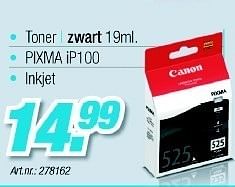Promoties Toner zwart 19ml pixma ip100 - Canon - Geldig van 27/06/2012 tot 18/07/2012 bij Auva