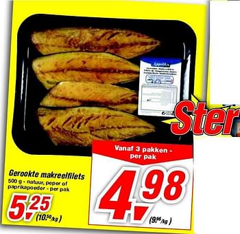 Promoties Gerookte makreelfilets - Huismerk - Makro - Geldig van 30/06/2012 tot 17/07/2012 bij Makro