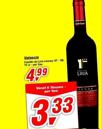 Promoties Valencia castillo de liria crianza - Rode wijnen - Geldig van 30/06/2012 tot 17/07/2012 bij Makro