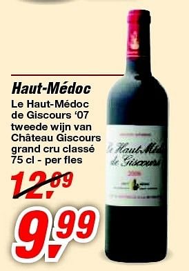 Promoties Haut-médoc le haut-médoc de giscours - Rode wijnen - Geldig van 30/06/2012 tot 17/07/2012 bij Makro