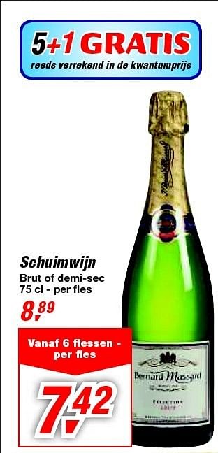 Promotions Schuimwijn brut of demi-sec - Mousseux - Valide de 30/06/2012 à 17/07/2012 chez Makro