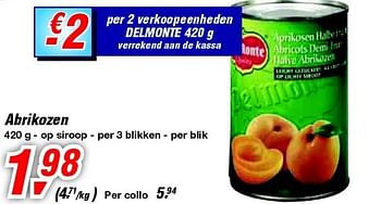 Promoties Abrikozen - Del Monte - Geldig van 30/06/2012 tot 17/07/2012 bij Makro