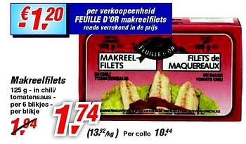 Promoties Makreelfilets - Feuille d'or - Geldig van 30/06/2012 tot 17/07/2012 bij Makro