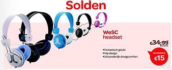 Promoties Wesc headset - Wesc - Geldig van 30/06/2012 tot 31/07/2012 bij Carrefour