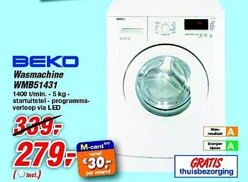 Promoties Beko wasmachine wmb51431 - Beko - Geldig van 30/06/2012 tot 17/07/2012 bij Makro