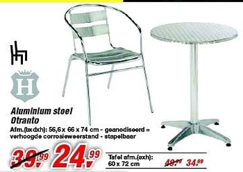 Promoties Aluminium stoel otranto - Huismerk - Makro - Geldig van 30/06/2012 tot 17/07/2012 bij Makro
