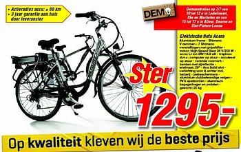 Promoties Elektrische fiets acera - Acera - Geldig van 30/06/2012 tot 17/07/2012 bij Makro
