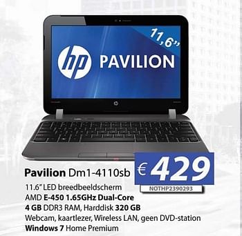 Promoties Hp pavilion dm1-411 sb - HP - Geldig van 30/06/2012 tot 15/08/2012 bij Compudeals